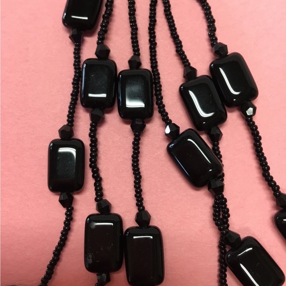 New White House/Black Market 6 Layer Black Necklace. - Picture 3 of 5